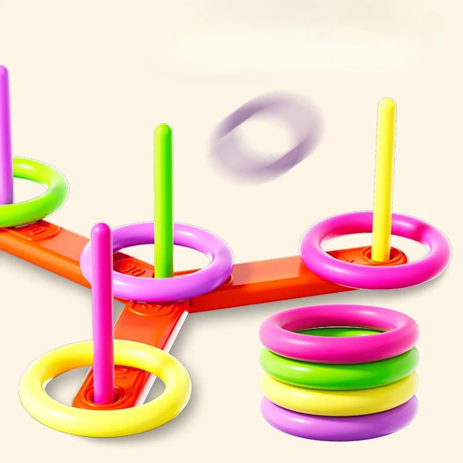 Ring Toss Toy Set for Kids Preschool Color Recognition Learning Toy Colorful