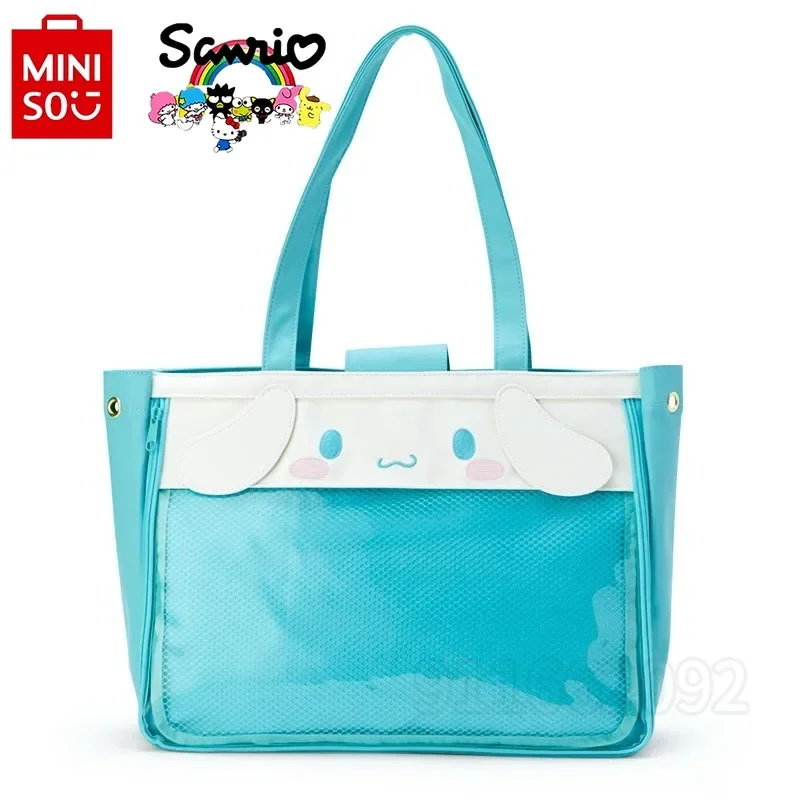 MINISO Sanrio New Women's Travel Handbag Luxury Brand Fashion Women's Shoulder Bag Transparent Women's Bag Large Capacity