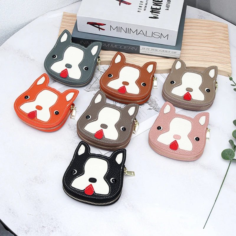 Tarjetero de cuero genuino con 10 ranuras, funda para tarjetas Unisex con patrón animal para hombres y mujeres, monedero compacto con cremallera