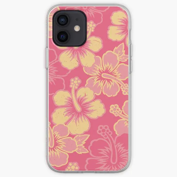 Vintage Hawaiian Pink Hibiscus Flower Pa Phone Case Customizable for iPhone 11 12 13 14 Pro Max Mini X XS XR Max 6 6S 7 8 Plus