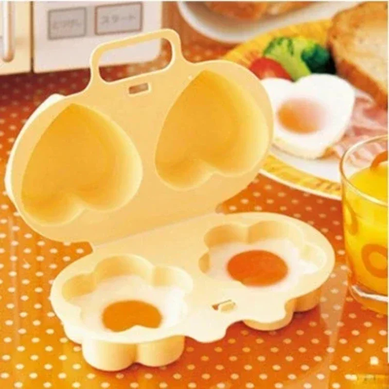 1PC Home Kitchen Microwave Egg Cooker Plastic Non-Stick Egg Cooking Mould Flower Love Boiled Egg Model Kitchen Tools