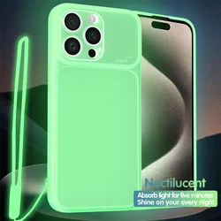 Night Light Luminous Clear Silicone Large Window Smartphone Case For Samsung Galaxy A51 A52 A53 A54 A71 A72 Shockproof Cover