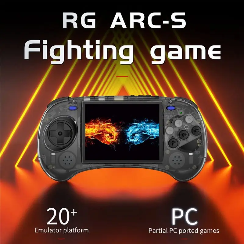 DL-RG ARC-S وحدة تحكم بجهاز لعب محمول 4 بوصة IPS Linux OS تصميم ستة أزرار مشغلات فيديو ريترو دعم مقبض سلكي سهل الاستخدام