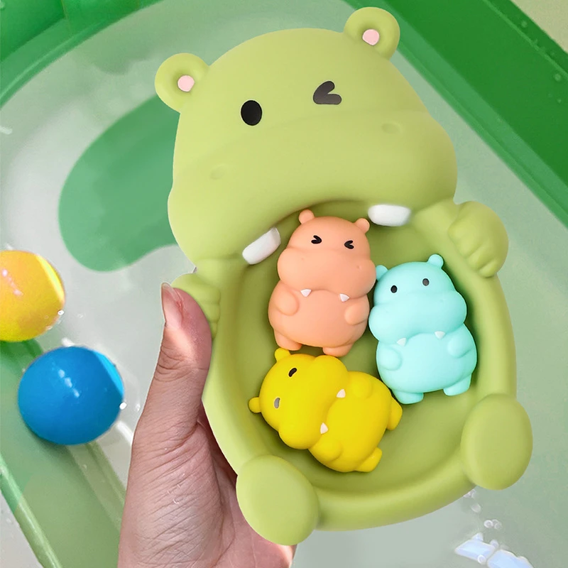 Niet-giftig drijvend dierenbadspeelgoed voor baby's en peuters Seal Hippo Veilig plezier voor badkamer en zwembad Perfect cadeau