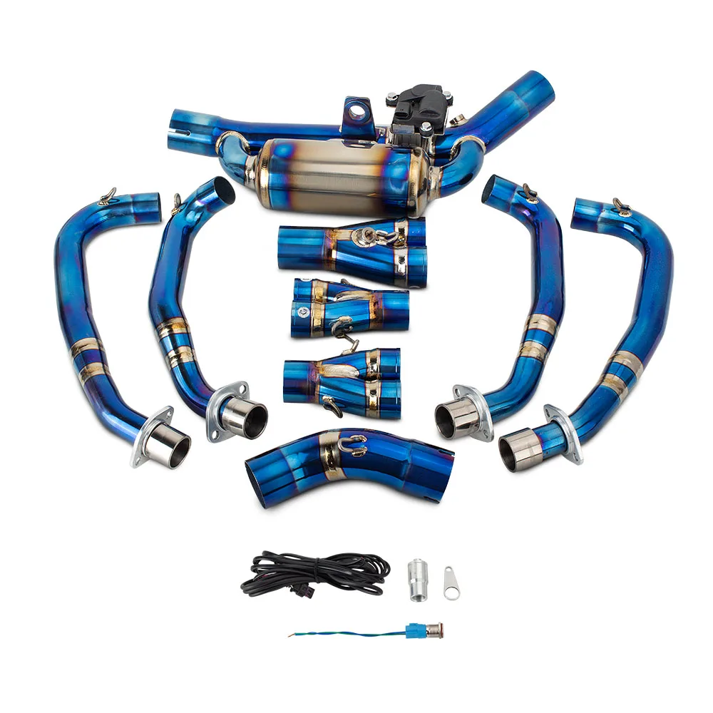 ZX4RR Exhaust System For Kawasaki ZX4R ZX-4RR 2023-2026 Motorcycle Escape Kit Sport Racing Full Blue Headers Tube Muffler