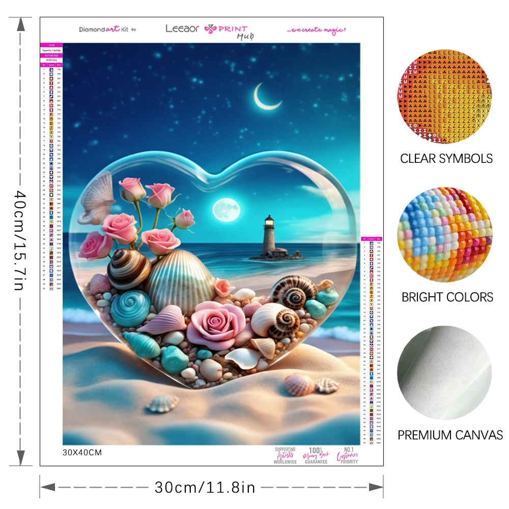 New 2024 Diamond Painting Love Shell Colorful Dream Full Round Diamond Mosaic Art Cross Stitch Kit Landscape Home Decor Gifts