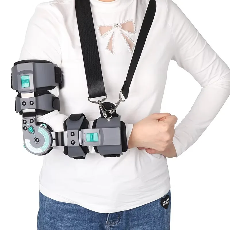 Adjustable elbow support and arm sling shoulder fixator orthotics for fracture correction and rehabilitation function elbow brac