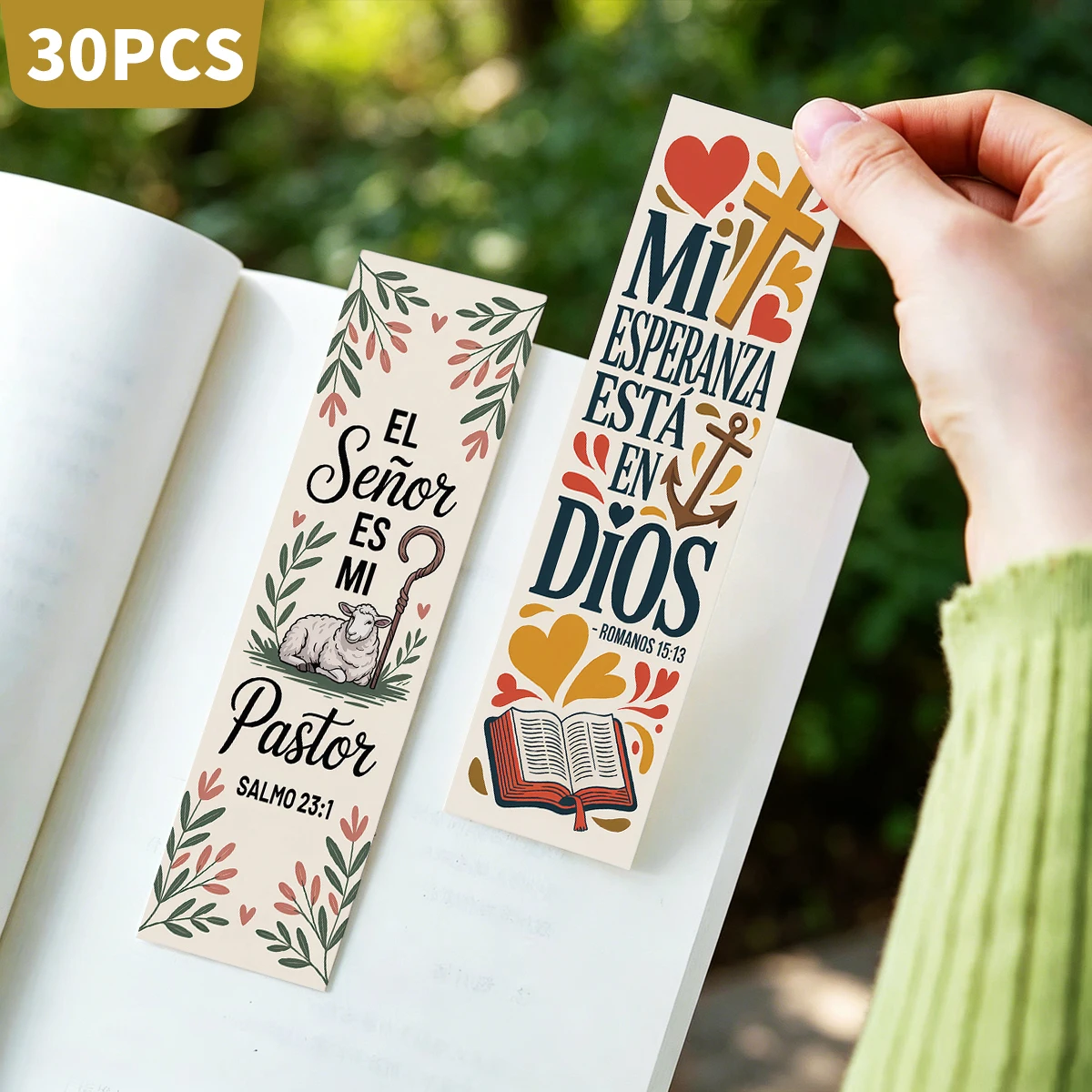 30 Stück inspirierende spanische Bibel-Lesezeichen für tägliche Andachten, Bibelstudium, Sonntagsschul-Belohnungen, Geschenke für Gläubige – Detail 5