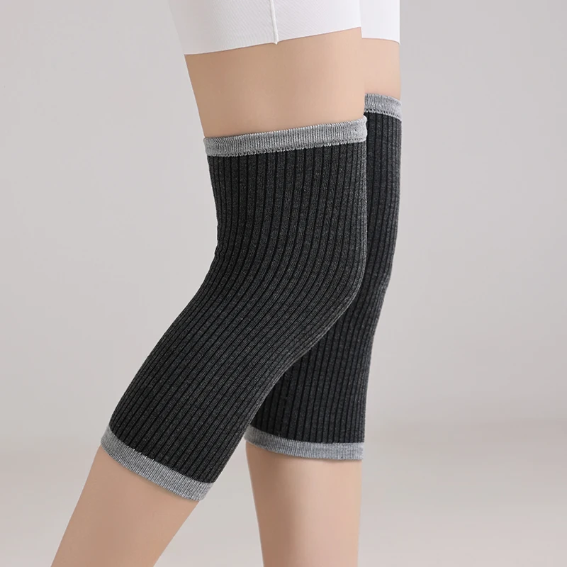 Vertical‑Rib Knit Stretch‑Fit Joint Sleeves Elastic‑Trim Anti‑Slip Leg Wrap Aircon‑Sleep Unisex Elderly Cold‑Relief Knee Support
