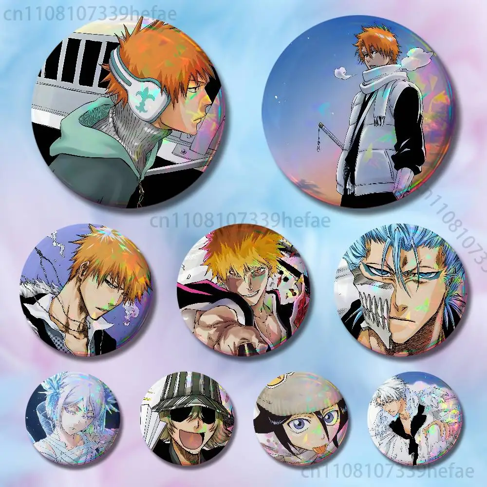 

B-Bleach T-Thousand-Year Blood Badges 25 32 44 58 75 mm Round Fashion Jewelry Clothes Bag Hat Accessories Badge Lover Gifts