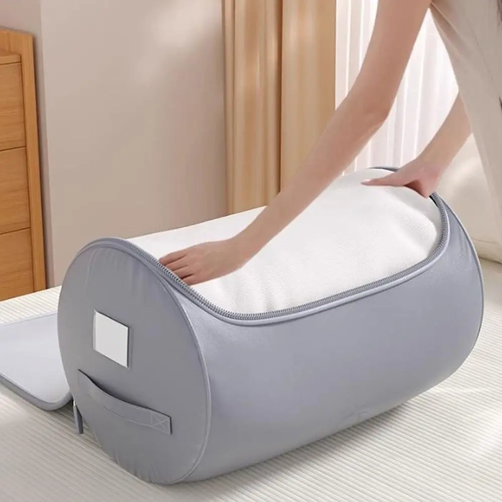 

Large Capacity Cylinder Quilt Storage Bag Dustproof Foldable Luggage Packing Bag Moisture-proof with Zipper