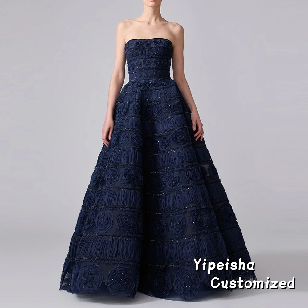 

Элегантные длинные платья для выпускного вечера в Аравии по индивидуальному заказу, женские вечерние платья с рюшами и украшением, вечерние платья без бретелек