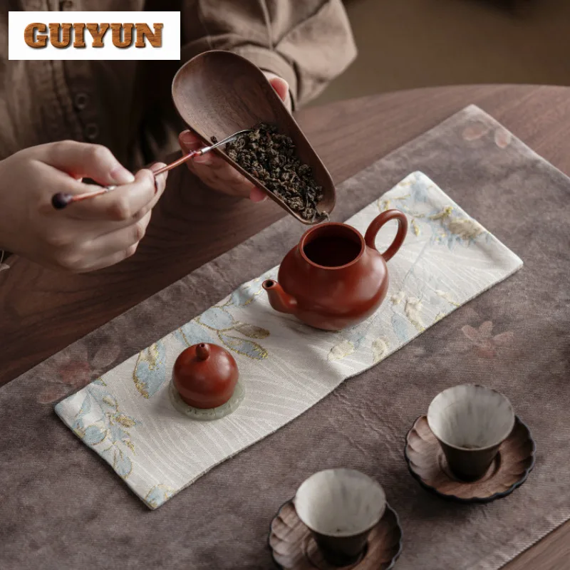 الديباج منشفة شاي مستطيلة الخرق القديمة الشاي المناديل المنزلية الشاي القماش خدمات الشاي اكسسوارات جمع لوازم الحرفية #4