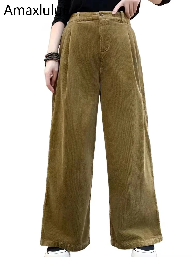 

Amax luluE Autumn Luxury Womens Corduroy Pants Leisure Classic Loose Trousers Fashion Ladies Oversized Harajuku Cotton Pantalons
