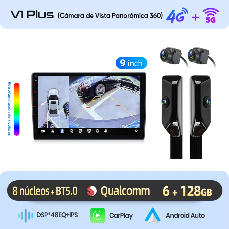 Junsun draadloze CarPlay Android Auto autoradio voor Ford Fiesta 1995-2001 Focus 1 1998-2004 intelligent autosysteem Spaans lokaal