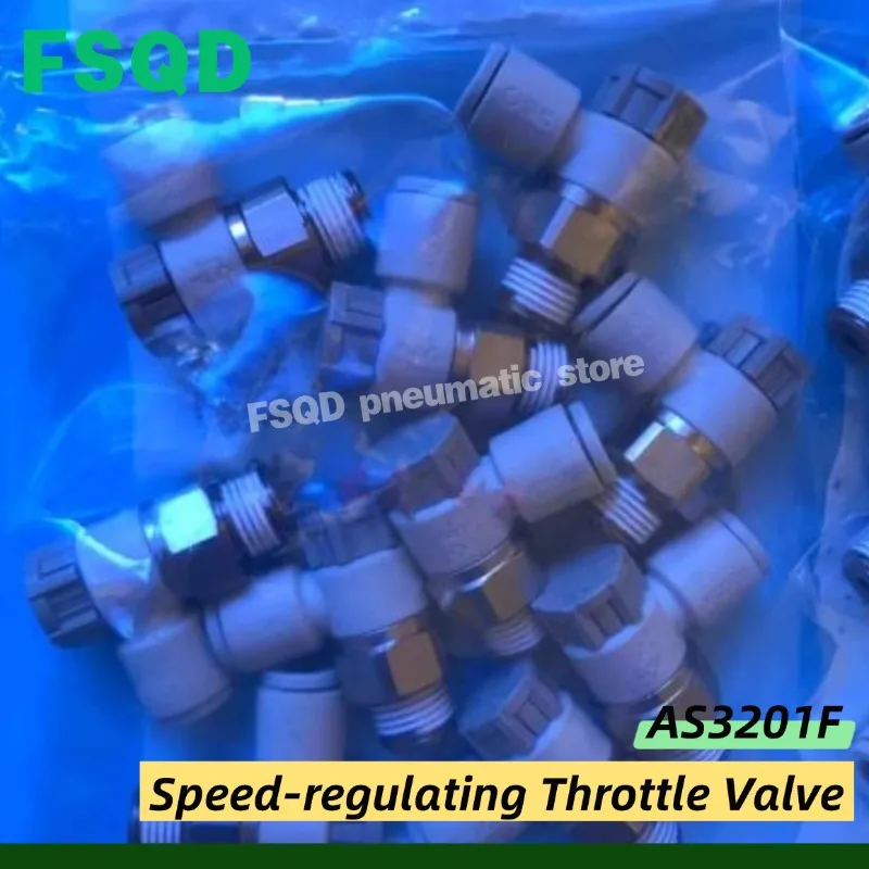 1pc AS3201F-03-06SA AS3201F-03-08SA AS3201F-01-06SA AS3201F-02-06SA Pneumatic Speed Regulating Valve Joint Fittings AS Series