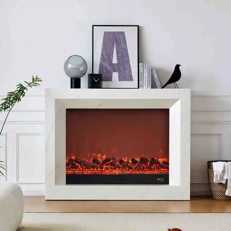 For Household Hotel French Language US Plug Modern 1000mm Electric Fireplace WiFi/APP Remote Control 1500W Heated Steel Insert