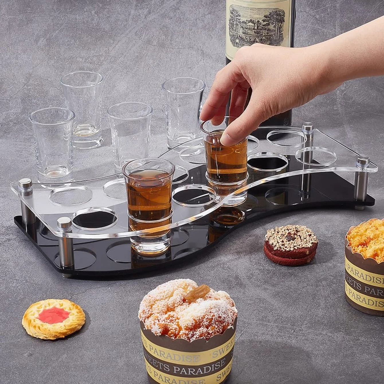 12穴ショットグラスホルダー、3.8cm穴径ゴブレットサービ - Wine Beer Holder のレビューと価格