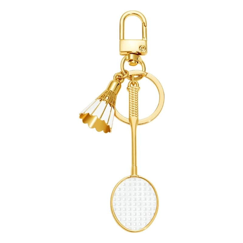 573B Unique Tennis Keychain Metal Simulation Racket Artwork Suitable For Gifts And Decors