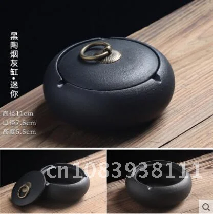 

Ceramic Black Ashtray Large Windproof Creative Personality European Style Living Room Home Office Fashion