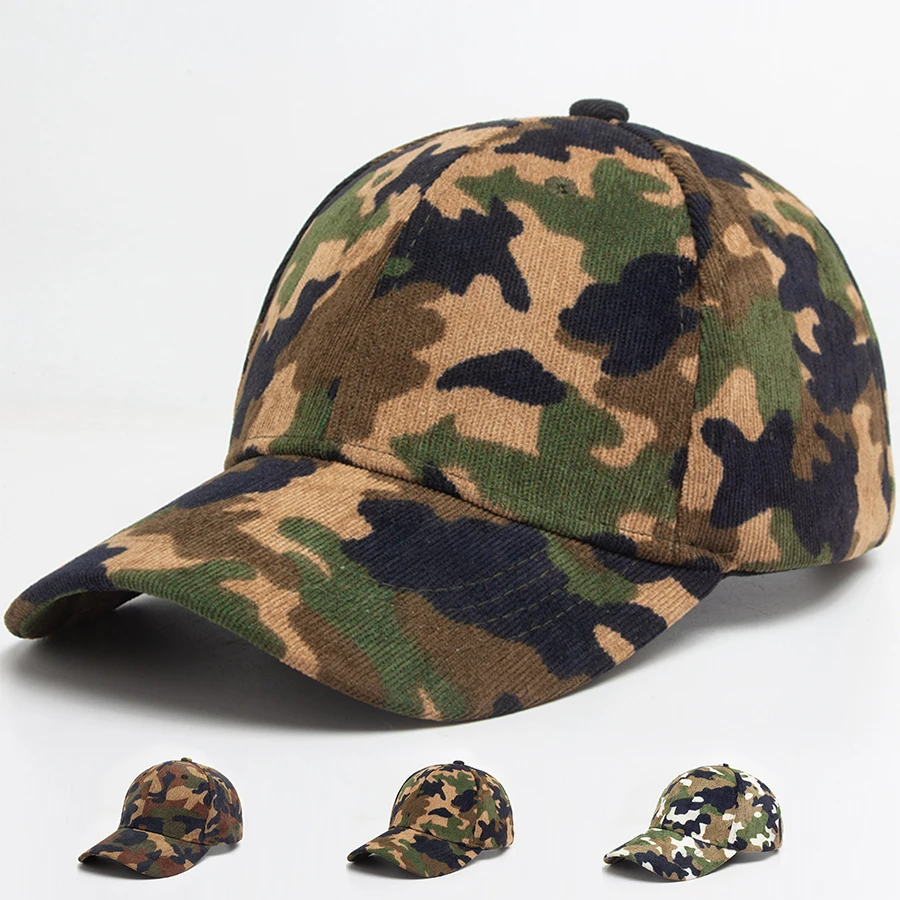 

Вельветовая камуфляжная уличная бейсболка для мужчин, осень-зима, женские кепки Snapback, повседневная винтажная шляпа для спорта, унисекс, регулируемая