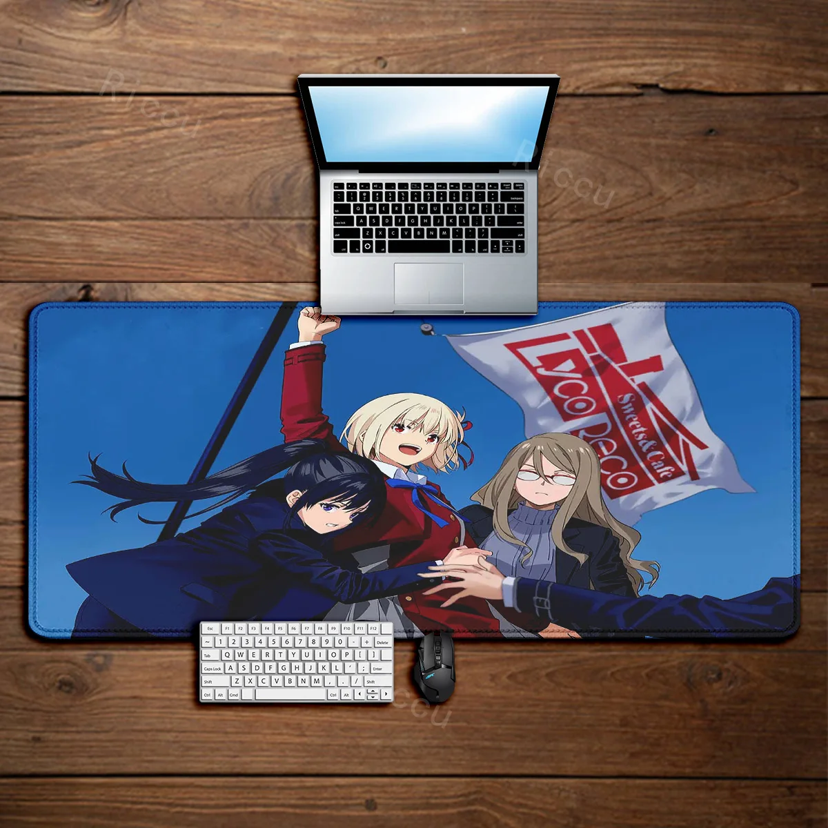 لوحة ماوس أنمي كبيرة مستطيلة الشكل ، حامي مكتبي ، حصيرة لوحة مفاتيح ، لوحة ماوس ، ملحقات لوحة مفاتيح ممتدة ، ليكوروس #6