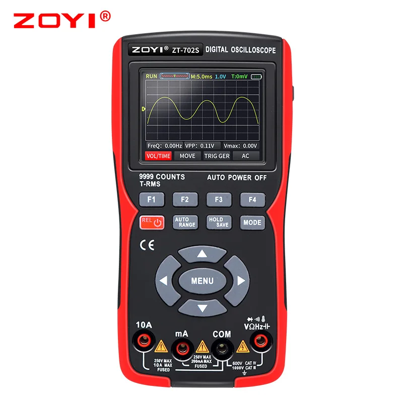 ZOYI ZT-702S Digital Multimeter Auto True RMS Tranistor Probe 48M/S 10MHZ PC Waveform Data Storage Oscilloscope Multimetro Meter