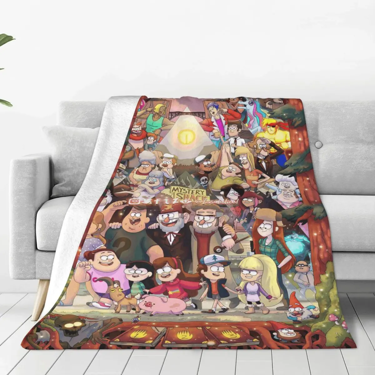 Gravitys Falls Blanket Soft Warm Flannel Throw Blanket Bedspread for Bed Living room Picnic Travel Home Couch