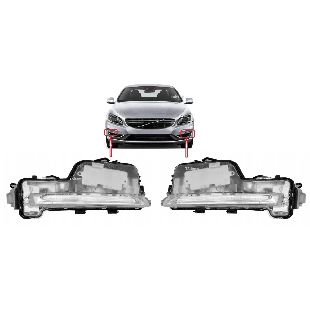

For 2014-2018 VOLVO S60 Inscription Front Bumer LED Daytime Running Light DRL Fog Light 31434567 31434568