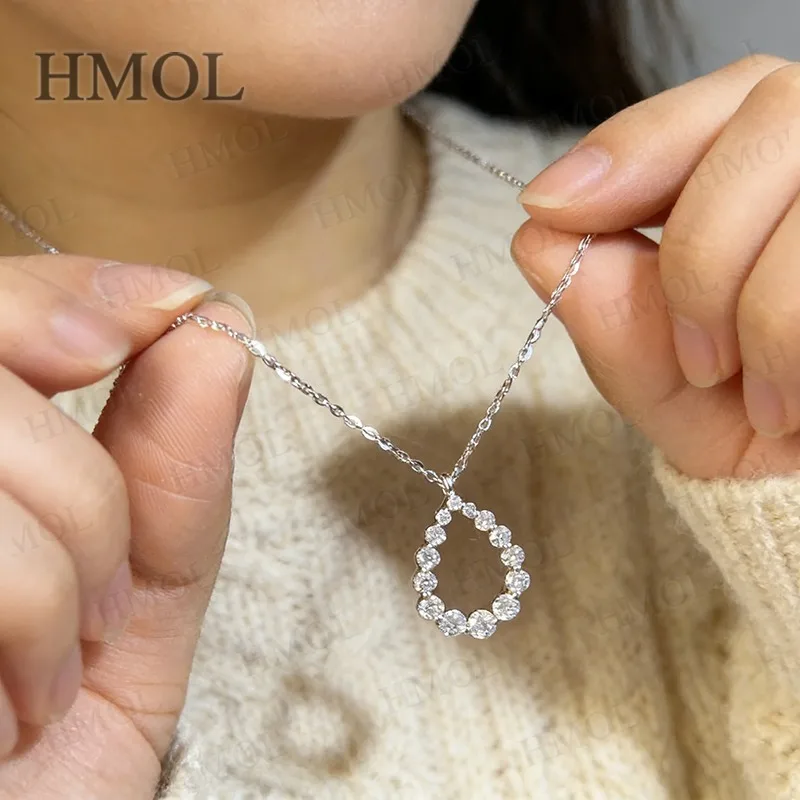 

Moissanite Hollow Water Drop Pendant Round 3-5mm 4.6CT 925 Sterling Silver D Color Fine Jewelry For Ladies Wedding Party Gifts