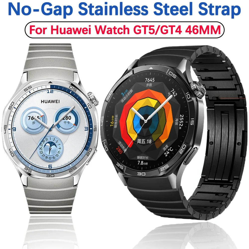 

Stainless Steel Strap for Huawei Watch GT5 46mm Smartwatch Original Wristband for Huawei Watch GT4/GT5 46MM No-Gap Bracelet Belt