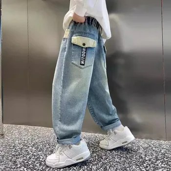 Autumn Children Boys Straight Pants UNITIM Young Teenagers Boys Jeans 4-14Y Kids Boys Denim Pants Versatiel Junior Boys Trousers