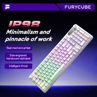 FURYCUBE IP98 Wired Membrane Keyboard Contour Line White, RGB, IPX8 Waterproof, Silent, PBT Keycap, English layout, 98 keys
