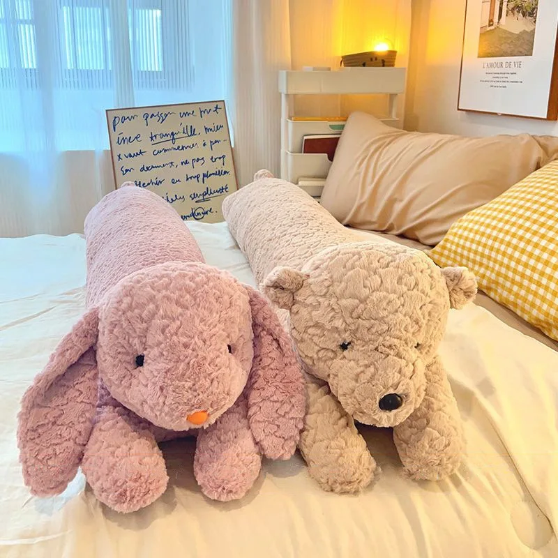 Cute Long Rabbit Waist Support,Girl Bear Pillow Leg Clamping,Plush Doll Cushion for Baby Sleep Companion Bed Decoration Ornament
