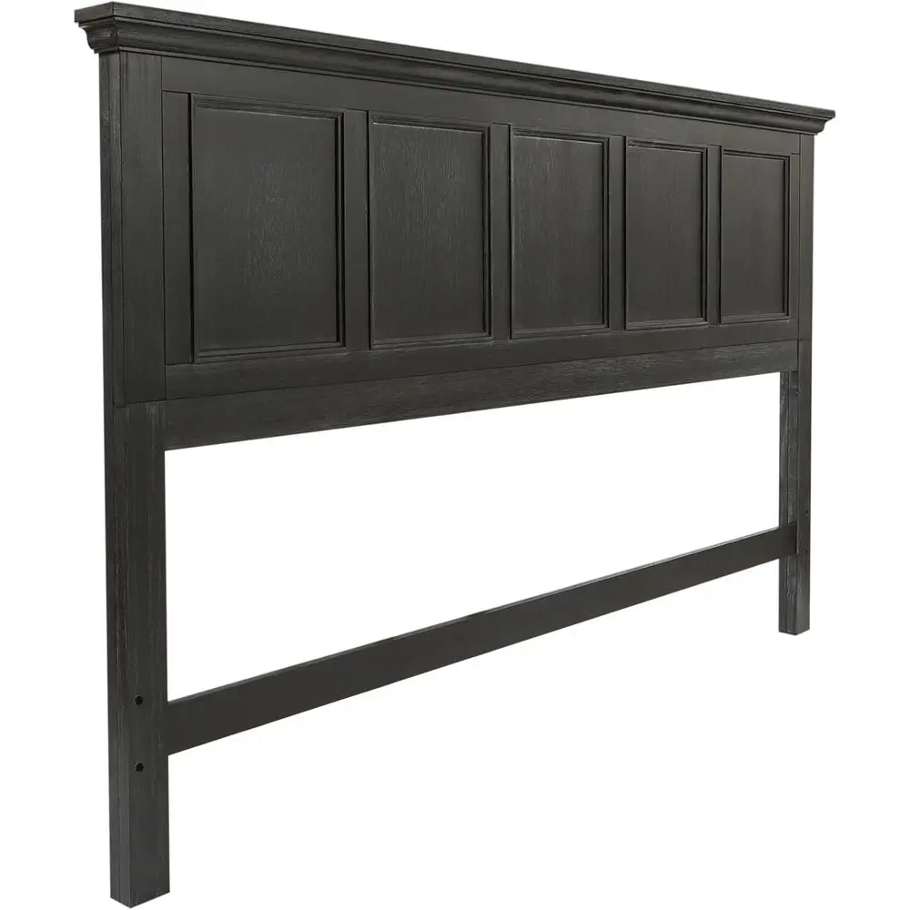 Rustic Black Distressed Armhouse Board King-Size Bed