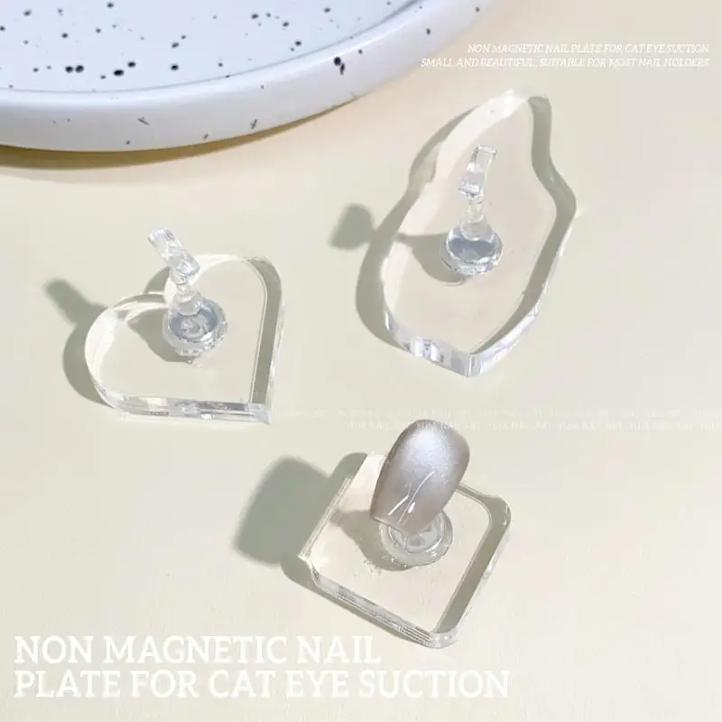 NEW 1Pcs Non-Magnetic Single Nail Holder Transparent Practice Display Stand Nail Support Showing Shelf False Nails Holder