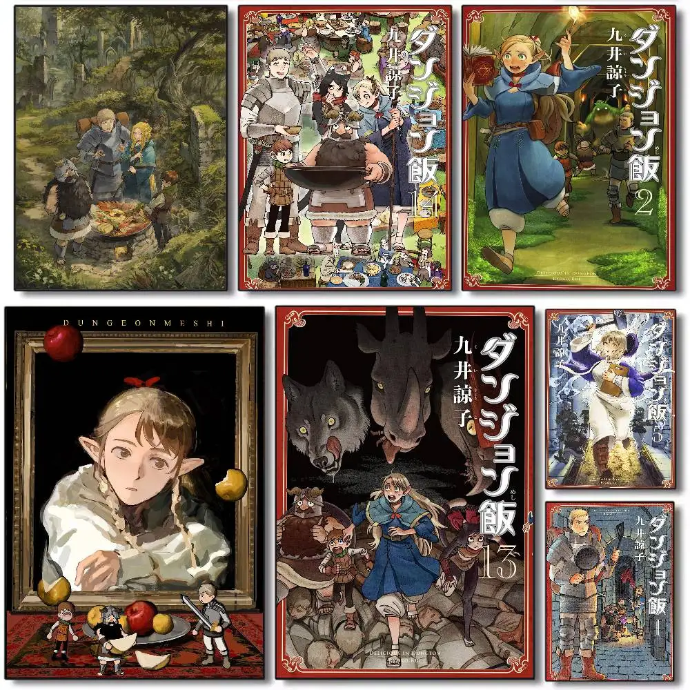 Anime D-Dungeon Meshi poster Art HD canvas advanced aesthetic Printing Paper Wall Art for Living Room Home Decor