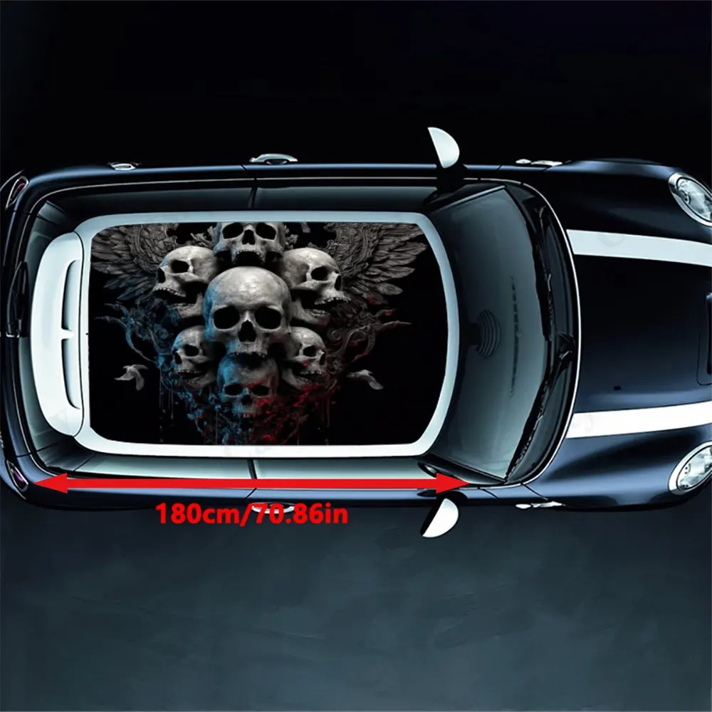 Skeleton PVC material self-adhesive waterproof car roof sticker, paste firm and anti-ultraviolet, waterproof and scratch-resista
