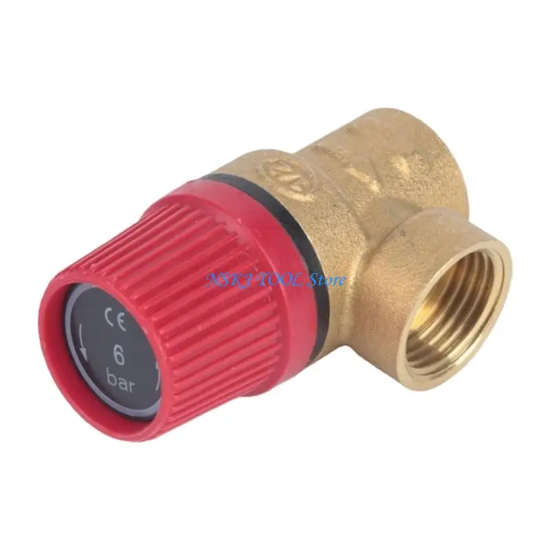 L8RC Sturdy Brass Materials DN15 Safety Valves 1/2 Inch for Water Oil Gas Pressure Release Mechanism Daily Casual Use