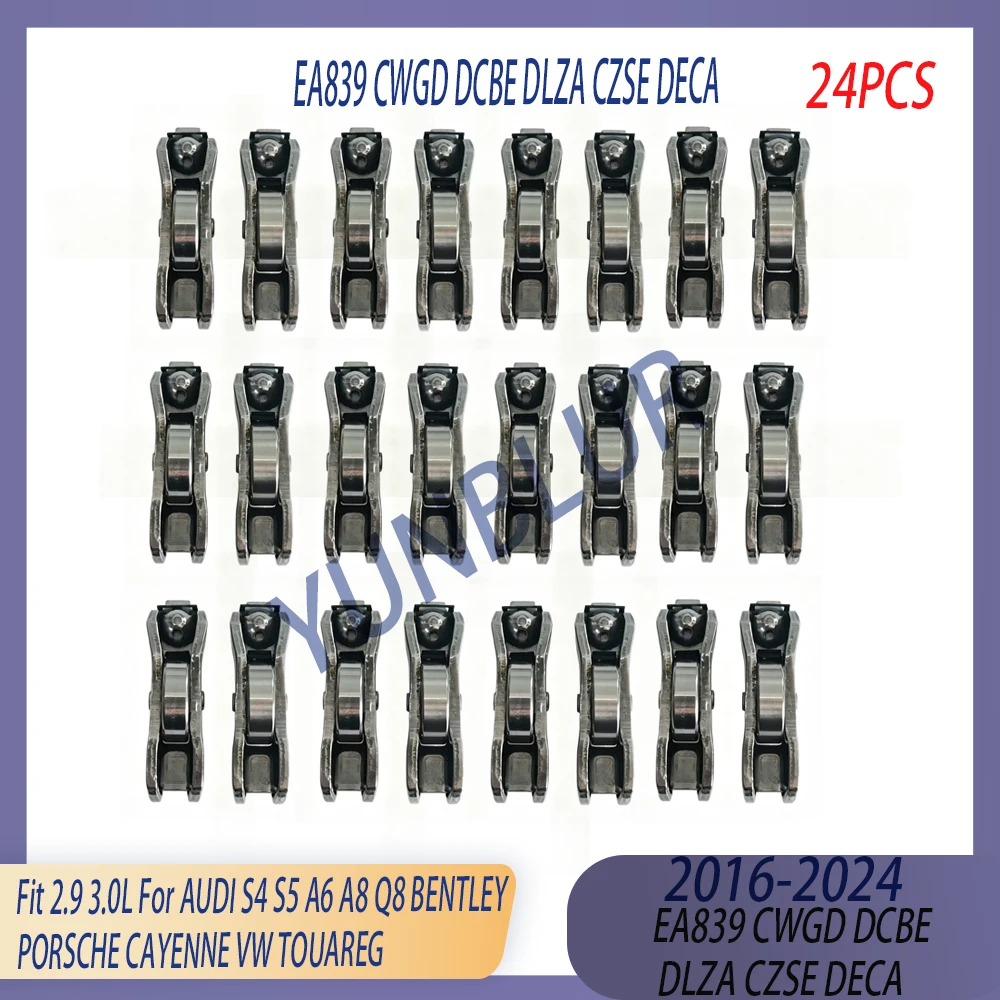 24x Valve Lifter 24x Rocker Arm Kit Fit 2.9 3.0 L T EA839 DCBE For 16-24 AUDI S4 S5 A6 A8 Q8 BENTLEY PORSCHE CAYENNE VW TOUAREG