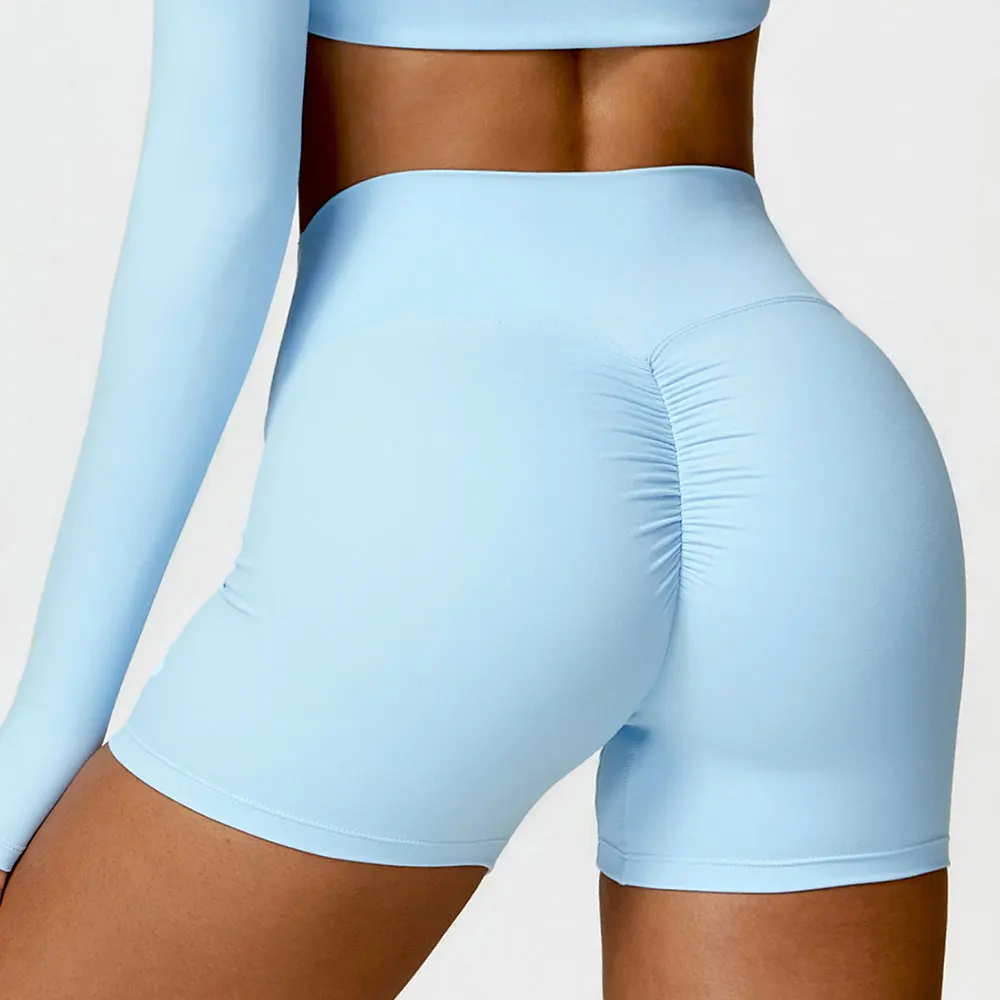 Shorts de spandex sem costura para mulheres, cintura alta, respirável, shorts de ginástica, leggings fitness, push up, shorts de ioga, corrida,