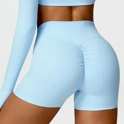 Kadınlar dikişsiz Spandex seksi nefes koşu bisiklet kısa yüksek bel kadın spor şort spor tayt Push Up Yoga şort