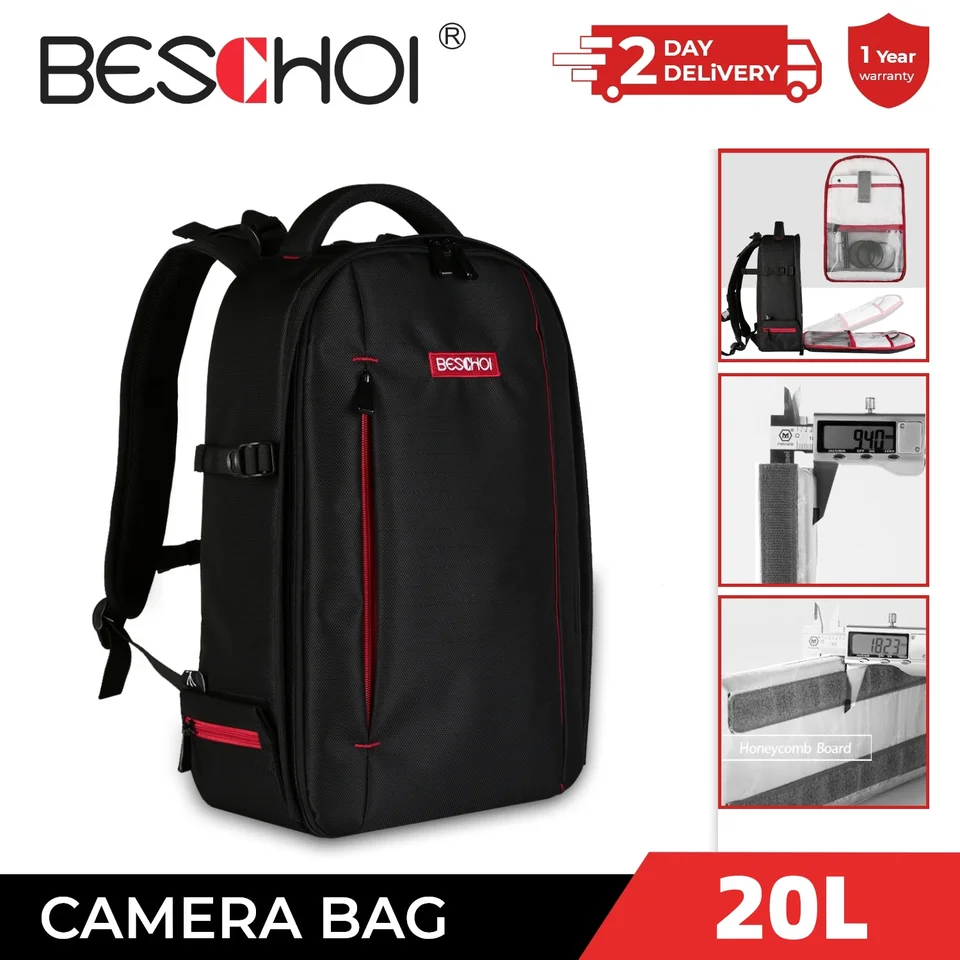 beschoi laptop backpack BESCHOI Camera Backpack 20L Travel Photographer Camera Bag for Sony Canon  DSLR/SLR Camera Lens Case 14