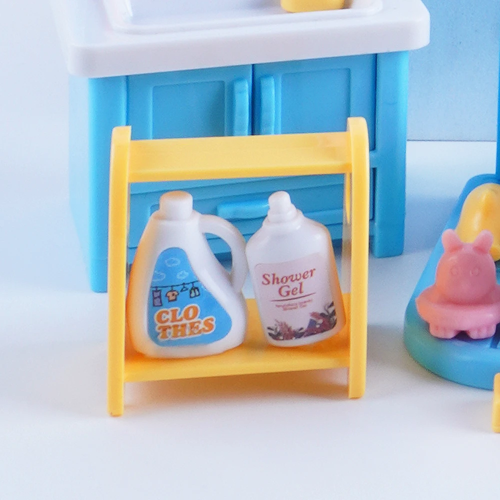 SENGTONGLE-E04 Badezimmer-Set, Puppenhaus, Miniatur-Möbel, Badewanne, Rollenspiel, Puppenhaus-Zubehör für Jungen und Mädchen, Geschenke