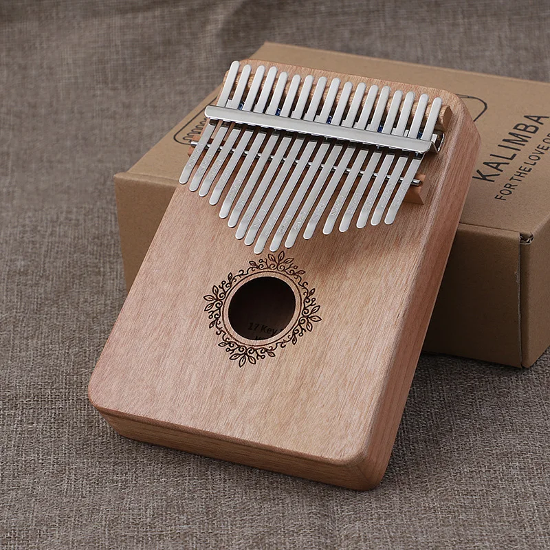 Kalimba de mogno com 21 teclas, piano portátil de 17 teclas para iniciantes, presentes mbira para adultos/crianças