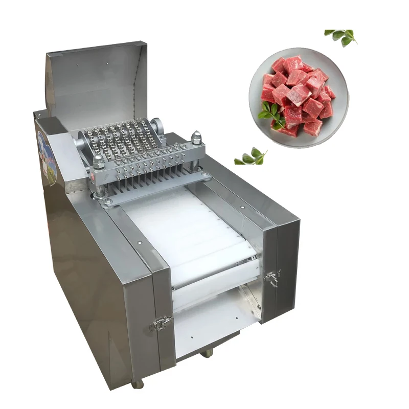 Automatic Chicken Meat Cutting Machine Chicken Breast Cube Cutter Frozen Meat Slicer