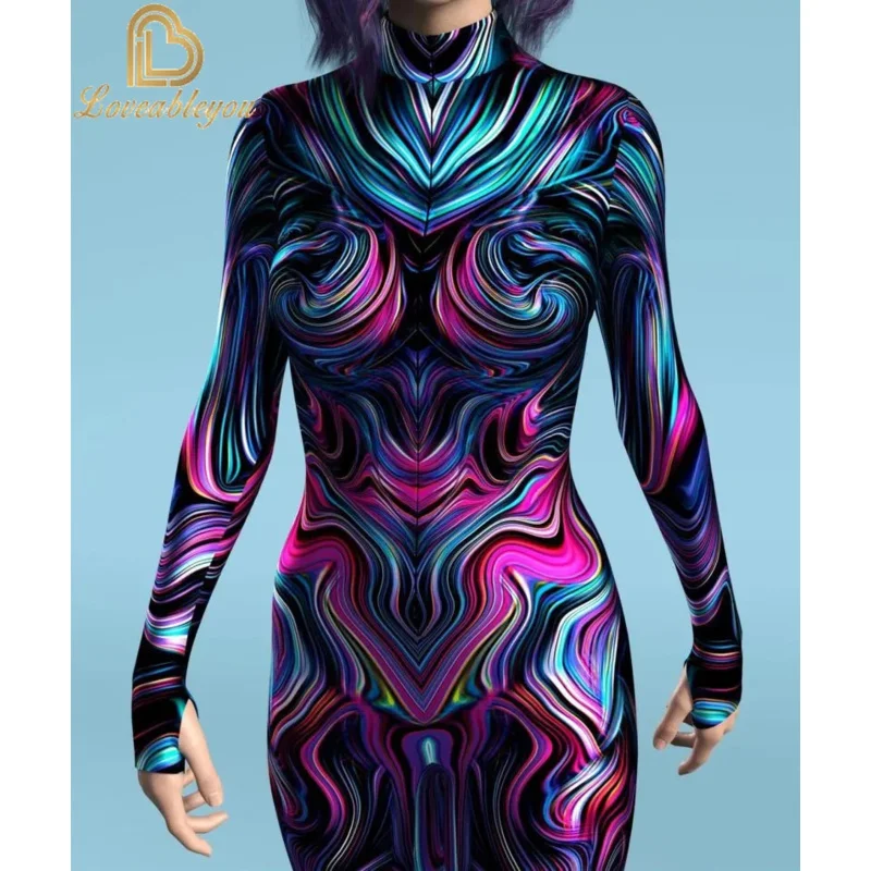 คอสเพลย์เครื่องแต่งกายหญิงผู้หญิงเซ็กซี่บอดี้สูท Crazy กระดูกสีดําฮาโลวีนชุดผู้ใหญ่เอวสูงกีฬา Jumpsuit