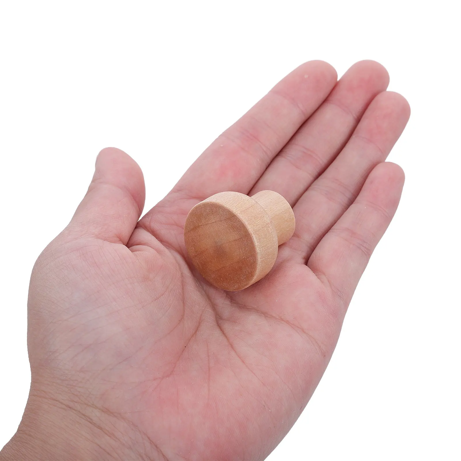 30Pcs Solid Beech Wood Round Drawer Knobs Small Cabinet Handles Single Hole Wooden Pulls Quick Installation Wood Knobs with