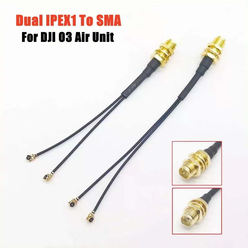 2Pcs Dual IPEX1 To SMA Female Converter Adapter Cable For DJI O3 Air Unit FPV Digital Image transmission VTX Antenna DIY Parts