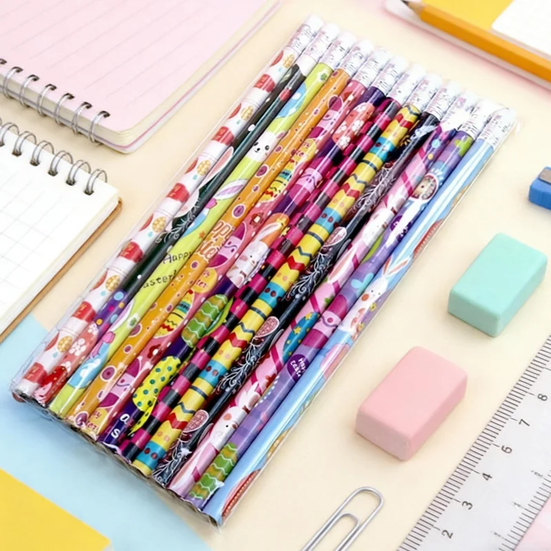 48-Piece Pencil Set with Random Styles, Each Set Contains 12 Hb Pencils, Essential Study and Office Stationery, Practical Pencils, Great Gift for the Back-To-School Season